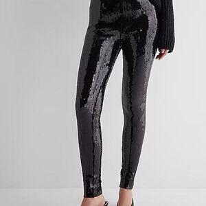 Express Women's Black Sequin Leggings